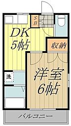 ミントハウス 1DKの間取図画像