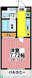 アンシャンテ 1Kの間取図画像