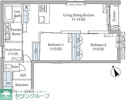 サクラガーデン武蔵小金井 2LDKの間取図画像