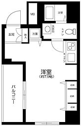 ドルチェ東京府中・弐番館 ワンルームの間取図画像