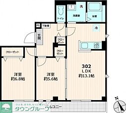 Marin・H(Nearly ZEH賃貸) 2LDKの間取図画像