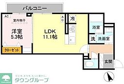 Asset-Court調布柴崎 1LDKの間取図画像