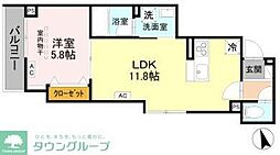 Asset-Court調布柴崎 1LDKの間取図画像