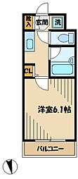 プレシャスマンション稲田堤2 1Kの間取図画像