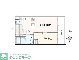 MELLAS南多摩 1LDKの間取図画像