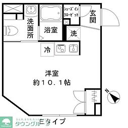 アーバンキューブ三鷹 ワンルームの間取図画像
