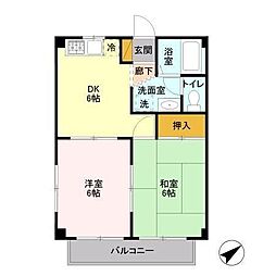 ハイツストーンリーク 1階2DKの間取り