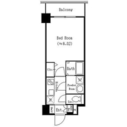 ドゥーエ西船橋 2階1Kの間取り