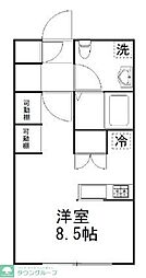 ティーズハイツ東習志野(ティーズハイツヒガシナラシノ) 1階ワンルームの間取り