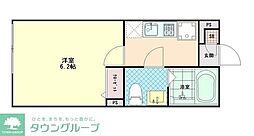 ファーナ津田沼 2階1Kの間取り