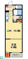 グレアス船橋 3階1LDKの間取り