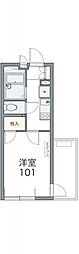 レオパレスフィオーレ船橋 3階1Kの間取り