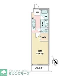 レオ四拾八番館 2階1Kの間取り