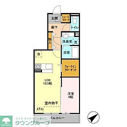 カサ・デ・トレス 2階1LDKの間取り