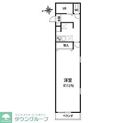 ミリアビタ実籾 2階1Kの間取り