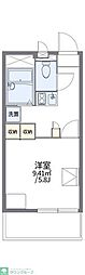 レオパレスＳＡＫＵ 3階1Kの間取り