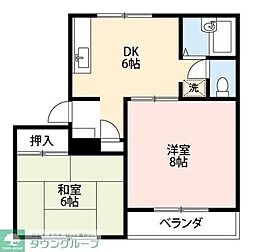 ピアイースト 2DKの間取図画像