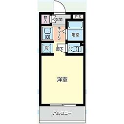ビューパレー市川 ワンルームの間取図画像