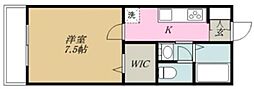 アリュール 1Kの間取図画像