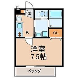 ル・ラフィーネ 1Kの間取図画像