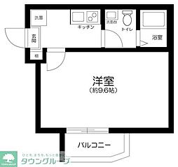 Gluck船橋 1Kの間取図画像