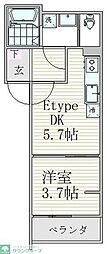 フォーサイト千葉寺 1DKの間取図画像
