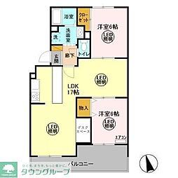 ロイヤルコート 2LDKの間取図画像