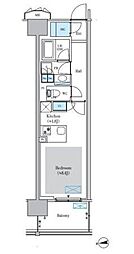 ロイヤルパークス船橋 ワンルームの間取図画像