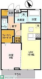 エスペランサA 1LDKの間取図画像
