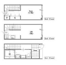 MOK-TERRACE SHINKEMIGAWA 1LDKの間取図画像