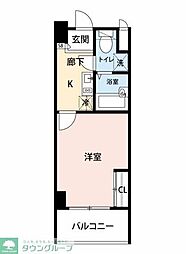 Flat船橋 1Kの間取図画像