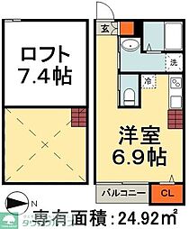 エスカーダ蘇我 ワンルームの間取図画像