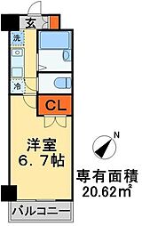 イーストベイ船橋本町 1Kの間取図画像