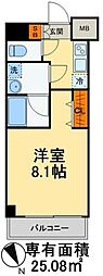 オーキッドレジデンス船橋本町 1Kの間取図画像