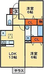 アルコバレーノ 2LDKの間取図画像