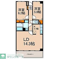 グランシャリオ 2LDKの間取図画像