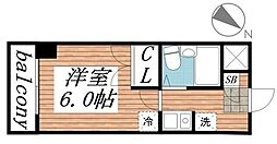 ロックグランデ船橋 1Kの間取図画像