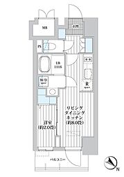 レフィールオーブ南行徳駅前 1LDKの間取図画像