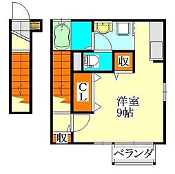 クロシェット津田沼 1Kの間取図画像