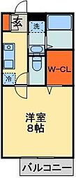 ピアパレスワン 1Kの間取図画像