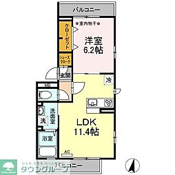 クヴァルチーラ奥戸 1LDKの間取図画像
