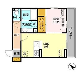 ウィン行徳 1LDKの間取図画像