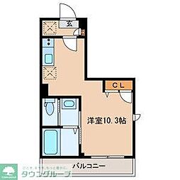 ジェルベーラ ワンルームの間取図画像