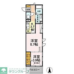 ベルフロレゾン 2Kの間取図画像