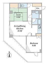 セジュール津田沼 2LDKの間取図画像
