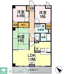 メルベーユ・アズール 3LDKの間取図画像