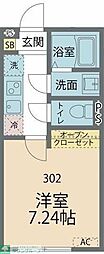 カインドネス津田沼 1Kの間取図画像