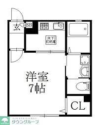 フォルス27 1Kの間取図画像