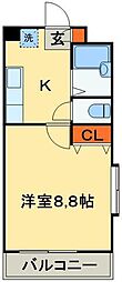 ボナール東船橋 1Kの間取図画像