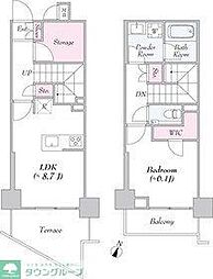 ＵＲＢＡＮＬＩＮＫ護国寺 2階1LDKの間取り